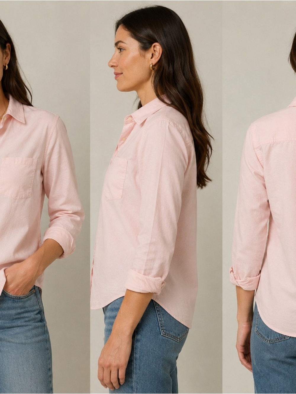 L.L. Bean Pale Pink Button-Front Shirt